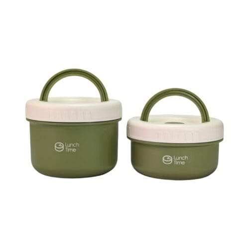 Stainless Steel Insulated Lunch Box Set – Microwave Safe (2 Pieces)